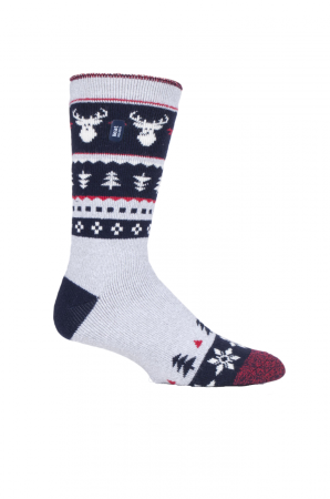 Sosete Heat Holders Stag Lite, Model Craciun, alb-albastru, marime 37-42 [0]