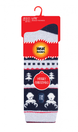 Sosete Heat Holders Stag Lite, Model Craciun, alb-albastru, marime 37-42 [1]