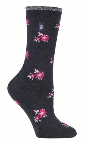 Sosete termice HEAT HOLDERS - Sosete Heat Holders Ultra Lite, Gri Model Floral 37-42 EU