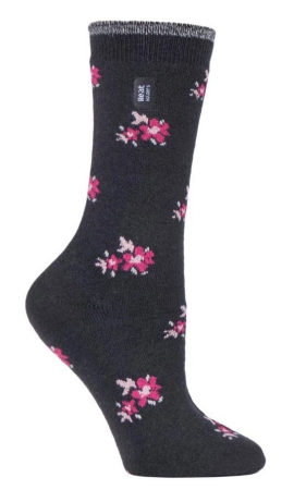 Sosete Heat Holders Ultra Lite, Gri Model Floral 37-42 EU [0]