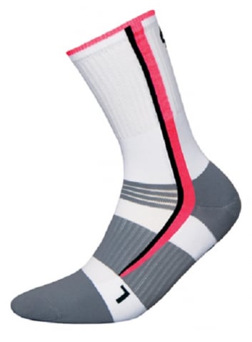 Sosete Ciclism cu Argint - Sosete pentru ciclism InMove Bike Silver cu ioni de argint, alb-mov, 35-37