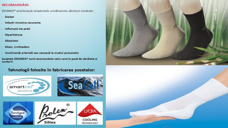 Sosete pentru diabetici, certificate ca dispozitiv medical, Deomed din bambus, maro, 39-42 [6]