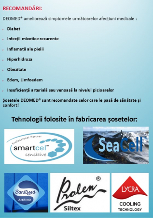 Sosete pentru diabetici, certificate ca dispozitiv medical, Deomed din bambus, negri, 39-42 [4]