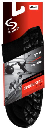 Sosete pentru fitness anti-alunecare InMove Gym, negre, 41-43 [1]