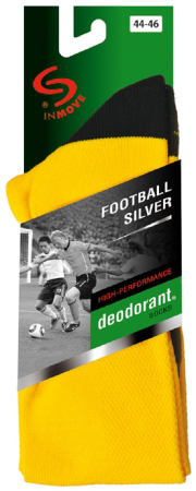 Sosete pentru fotbal InMove cu ioni de argint, galbene, 41-43 [1]