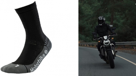 Sosete pentru motociclism InMove cu ioni de argint, negru, 44-46 [2]