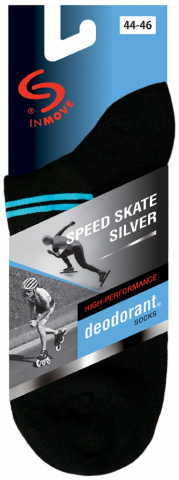 Sosete pentru patinaj, InMove Speed Skate Silver, negri-albastri, 38-40 [1]