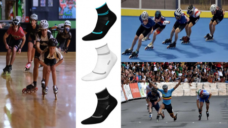 Sosete pentru patinaj, InMove Speed Skate Silver, negri-albastri, 41-43 [3]