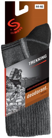 Sosete pentru trekking InMove Deodorant, antracit-grafit, 44-46 [1]