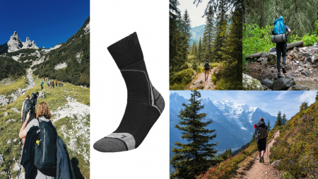 Sosete pentru trekking InMove Deodorant, negru-antracit, 41-43 [2]