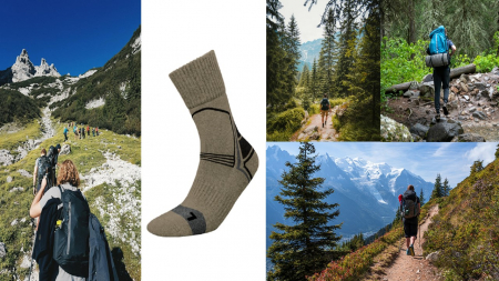 Sosete pentru trekking InMove, verde-antracit, 41-43 [2]