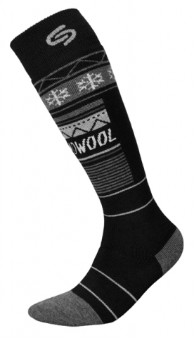 Sosete Ski din Lana - Sosete termice din lana, InMove Ski Deodorat Thermowool, negri-gri, 38-40