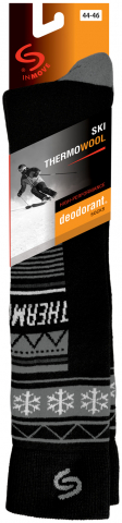 Sosete termice din lana, InMove Ski Deodorat Thermowool, negri-gri, 38-40 [1]