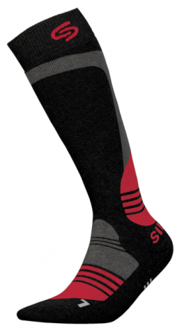 Sosete Ski cu Argint - Sosete termice InMove Ski Deodorat Silver cu ioni de argint, negri-rosi, 44-46