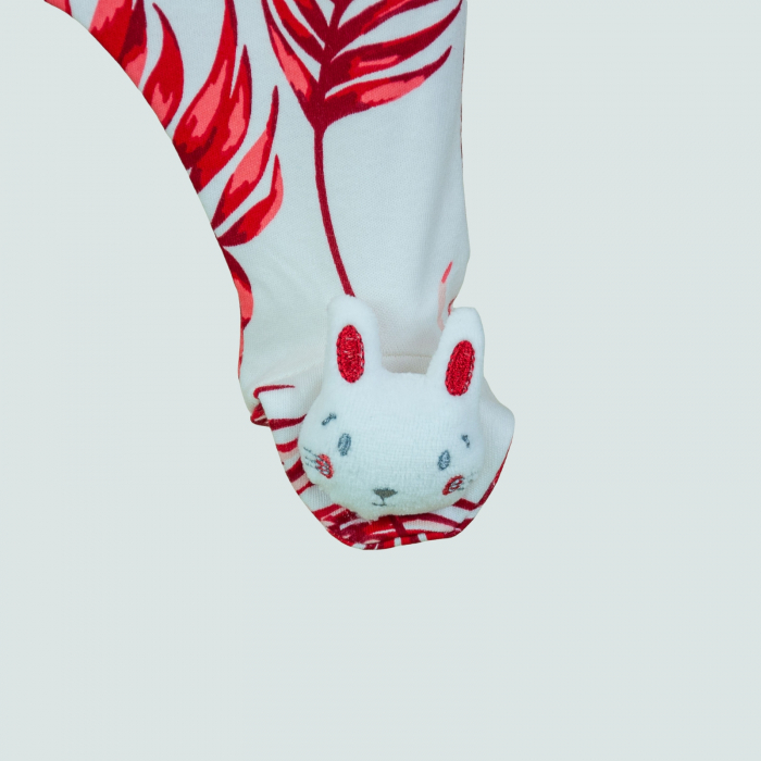 Pantaloni bebeluși cu botoșei, imprimeu tropical [2]