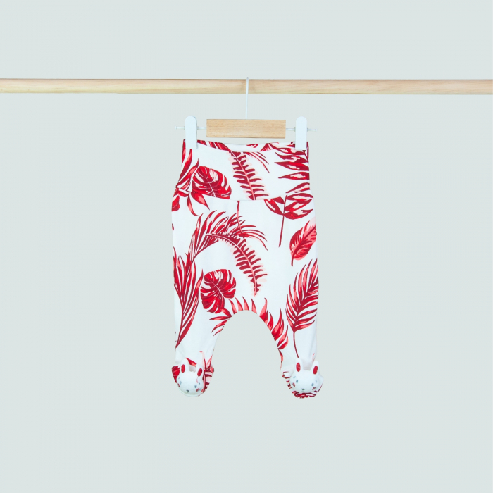 Pantaloni bebeluși cu botoșei, imprimeu tropical [1]