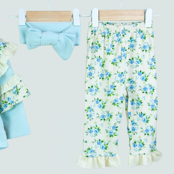 Set cu imprimeu floral fetite [3]