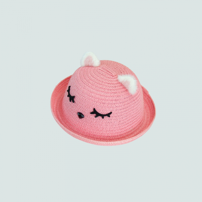 Palarie roz cu urechiuse impletita [2]