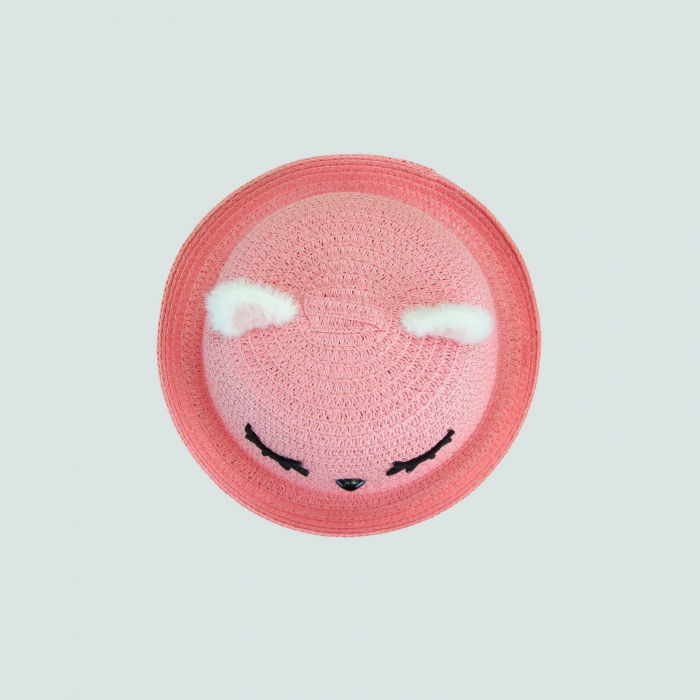 Palarie roz cu urechiuse impletita [3]