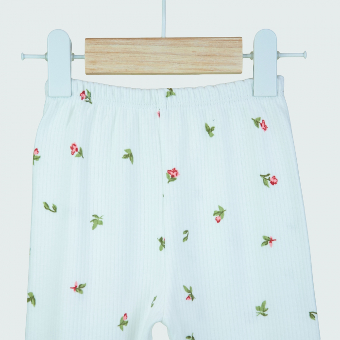 Pantalonasi imprimeu floral pentru bebeluși [2]