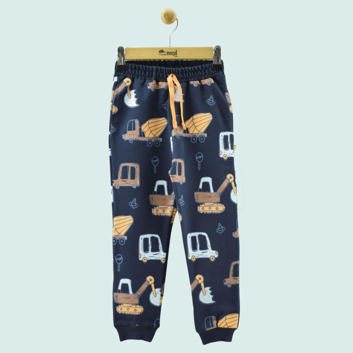 Pantaloni băieți cu imprimeu utilaje [2]