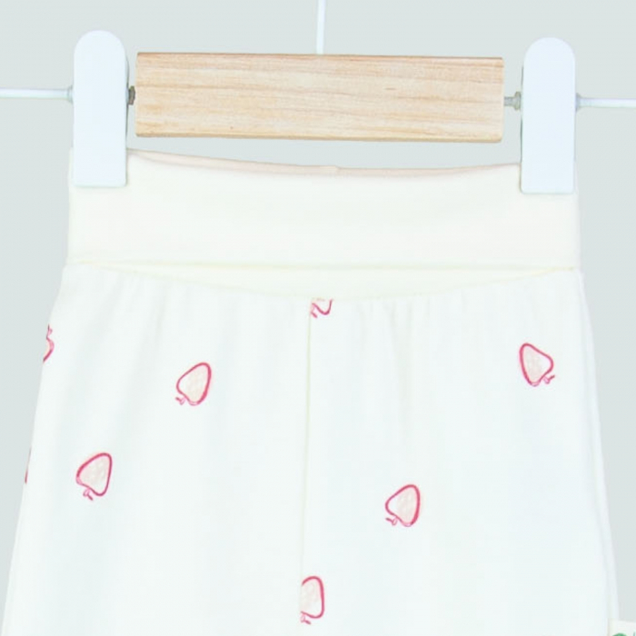 Pantaloni cu botoșei pentru bebeluși, imprimeu căpșuni [2]