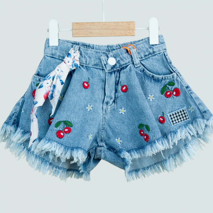 Pantaloni scurti cu cirese din denim [2]