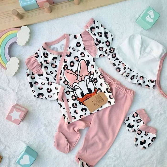 Set 4 piese pentru fetita o-3 luni - Minnie Leopard Pink [3]
