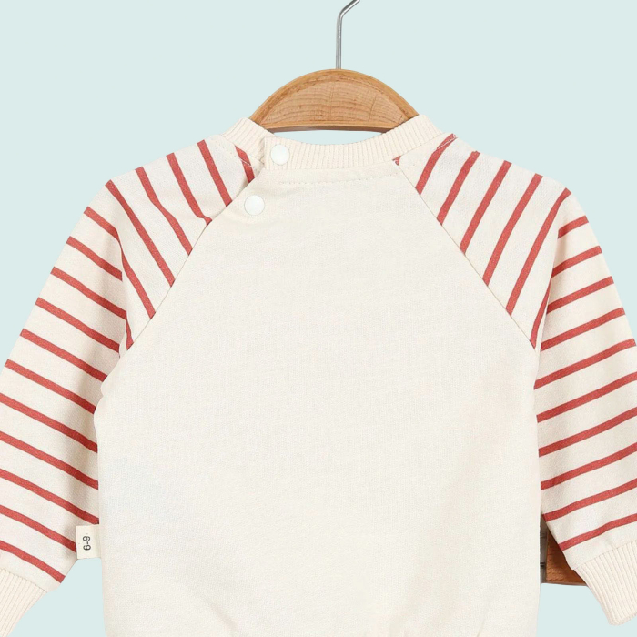 Set bluza cu dungi si pantaloni uni [4]