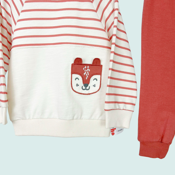 Set bluza cu dungi si pantaloni uni [3]