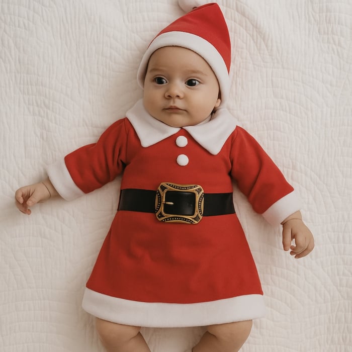 Set Craciuniță cu rochiță si caciuliță [5]