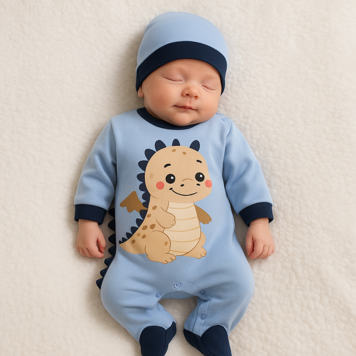 Set salopeta si caciulita Dinozaur [2]