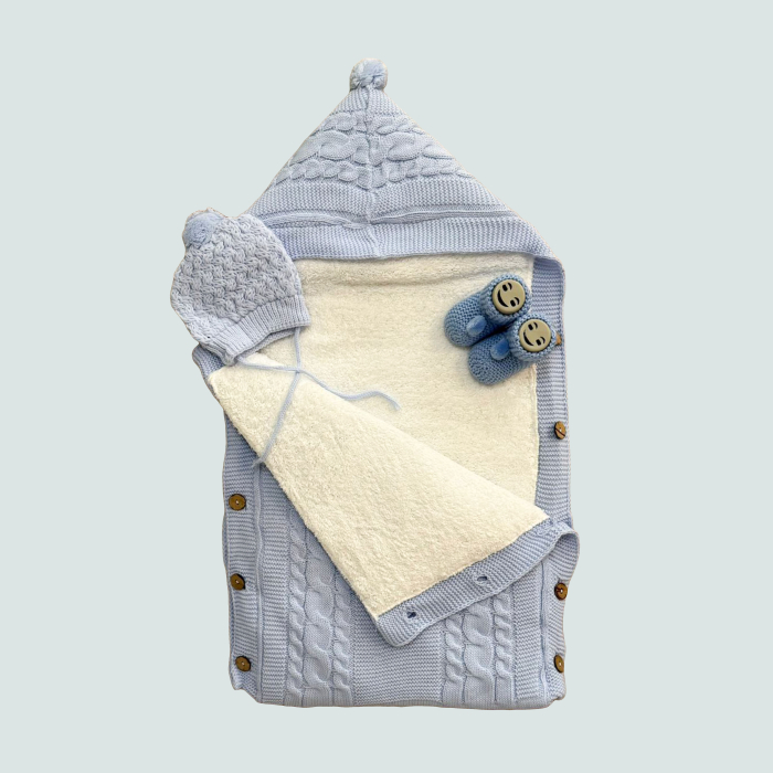 Set tricotat cu sac calduros de iarna [7]