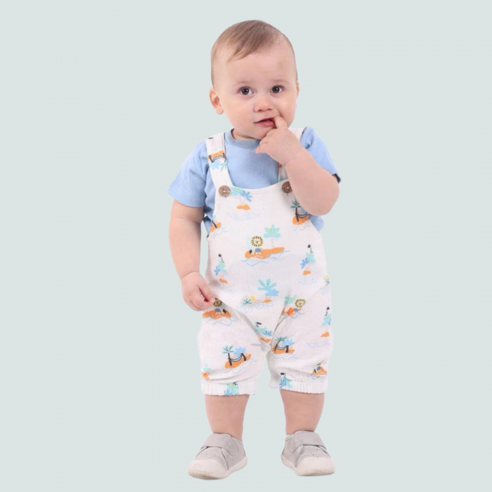 Set tricou si salopet Print Tropical [1]