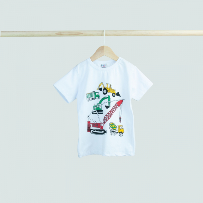 Tricou băiețel cu utilaje de construcții – aventură în fiecare zi! [1]