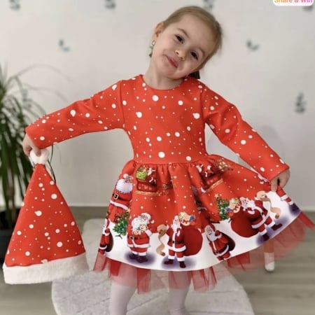 Reduceri - Rochita de craciun cu caciulita