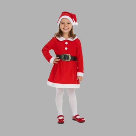 Fete - Set Craciuniță cu rochiță si caciuliță