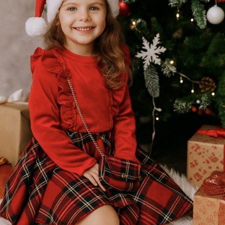 Fete - Set rochita si gentuta Craciun