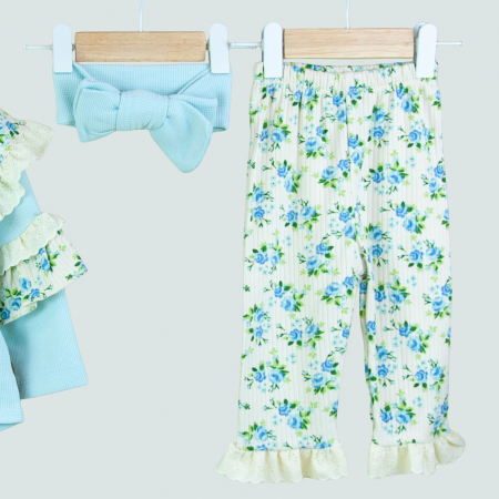 Set cu imprimeu floral fetite [2]