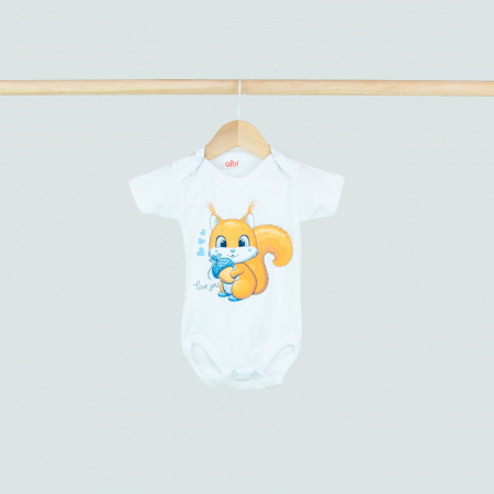 Body - Body alb cu veveriță