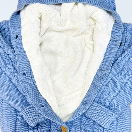 Combinezon baietei 0-2 - Combinezon tricotat imblanit