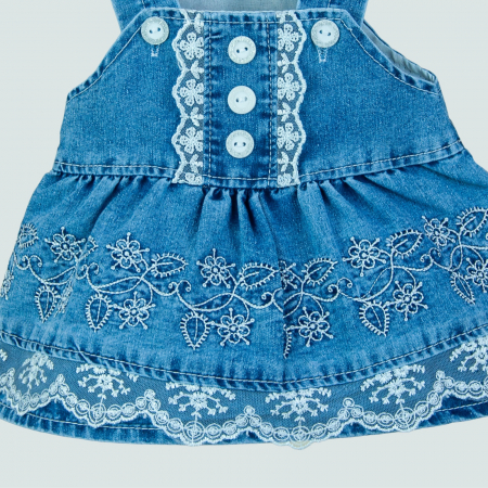 Compleu 2 piese rochiță denim si tricou [2]