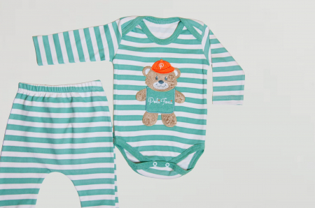 Baietei 0-2 ani - Compleu bebeluș cu ursuleț