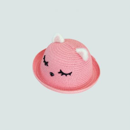 Palarie roz cu urechiuse impletita [1]