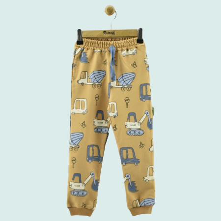 Pantaloni - Pantaloni băieți cu imprimeu utilaje