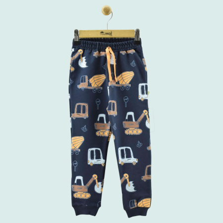 Pantaloni băieți cu imprimeu utilaje [1]