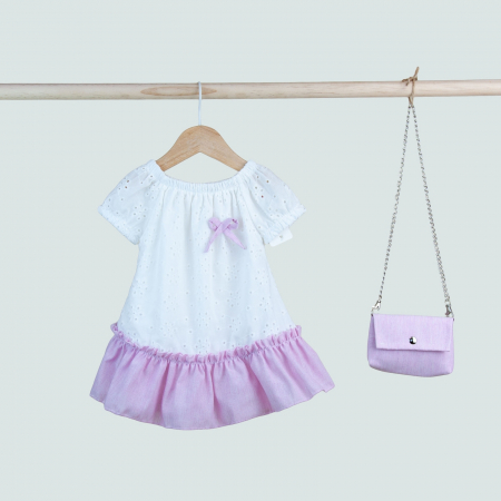 Rochite - Rochita cu volanas si broderie florala si gentuta