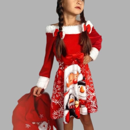 Craciun - Rochita de Craciun din catifea