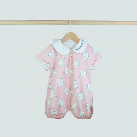 Salopete - Salopeta roz cu pasarele