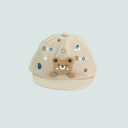 Sapca bebelus bej cu ursulet – protectie și joaca intr-un singur accesoriu! [1]